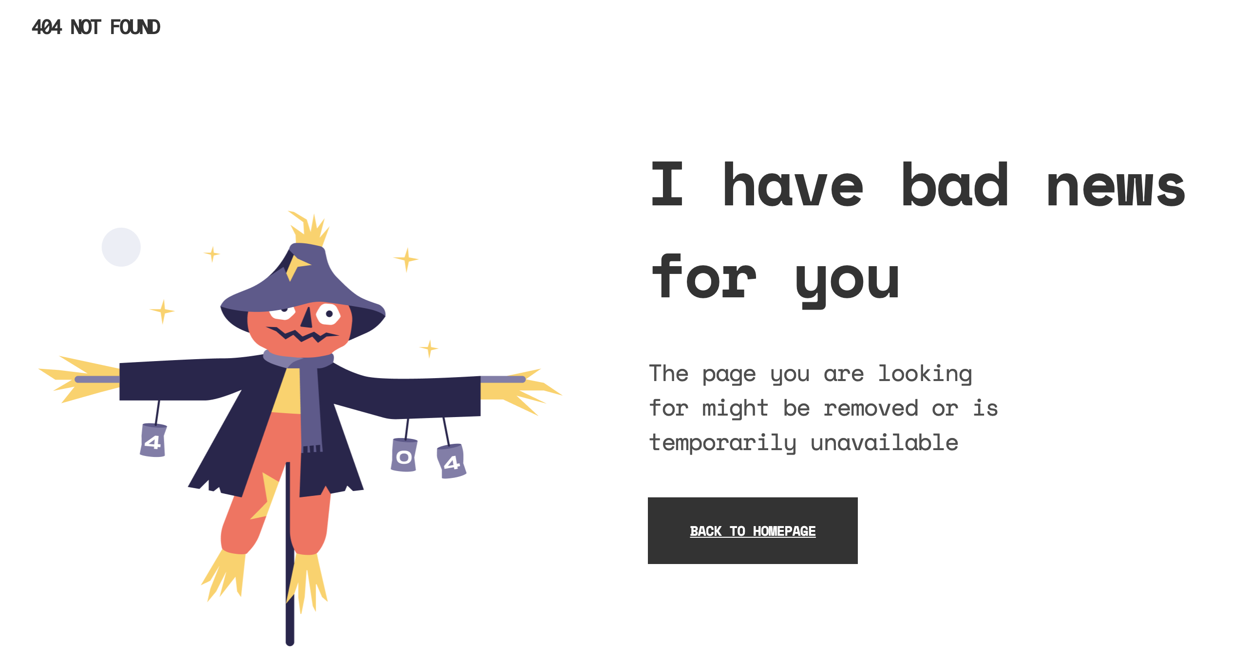 404 Error page